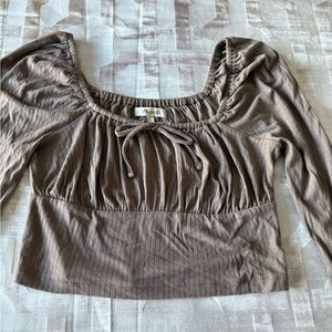 madewell brown fitted top